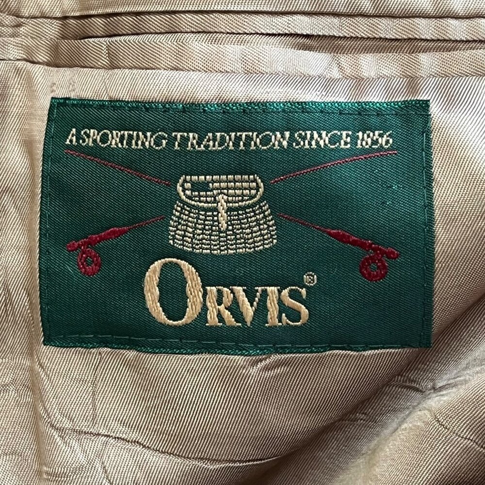 Orvis Mens Tweed Wool Blazer Jacket Sportcoat Elbow Patches Brown Gray Size 40R - Picture 7 of 15